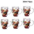 Caneca Flowers Artesanal em Vidro Duplo