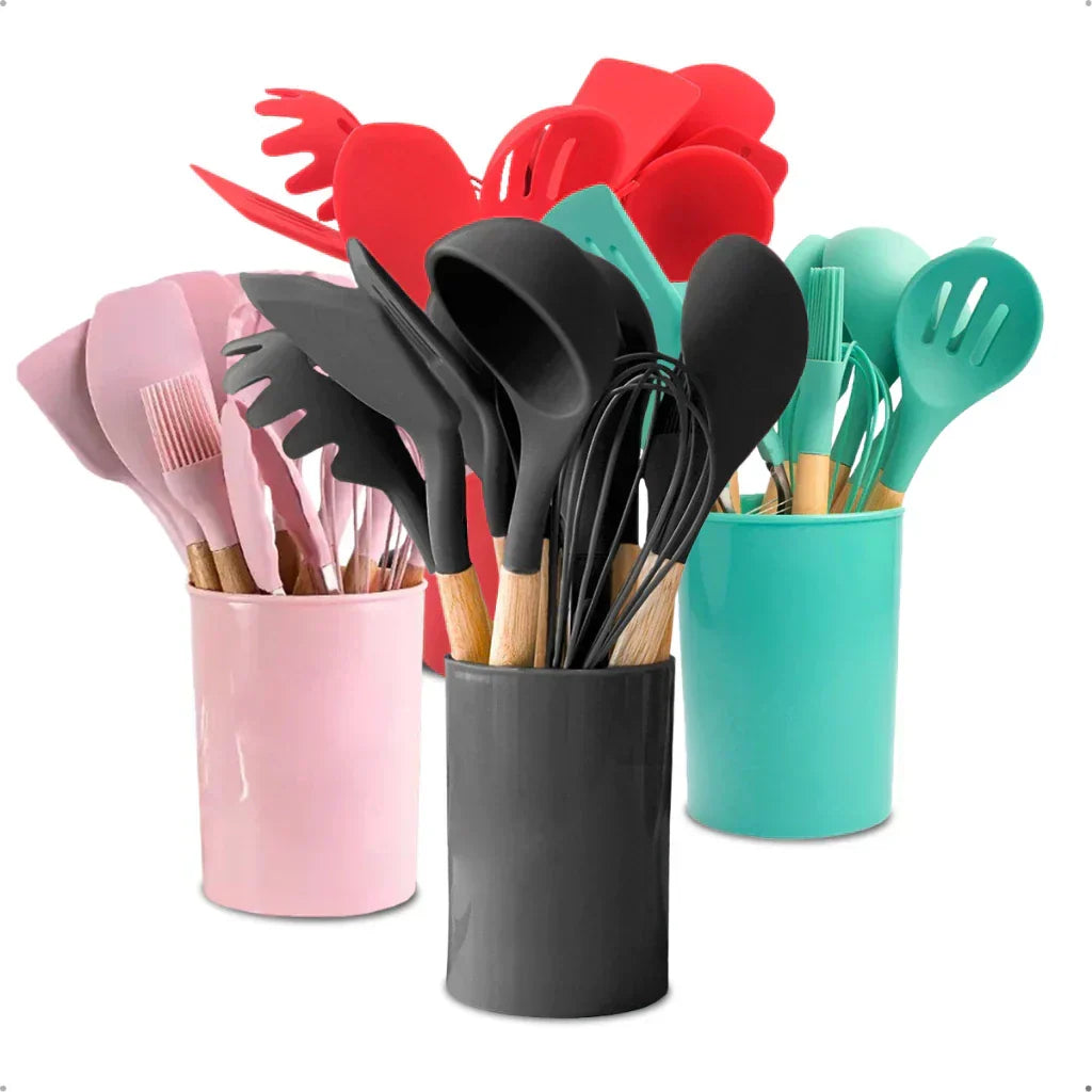 Kit Utensílios de Cozinha em Silicone