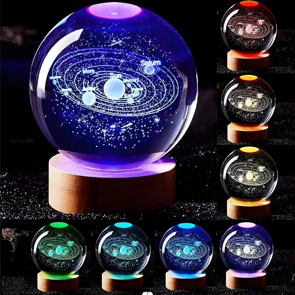 Luminária 3D de Cristal com LED Multicolor