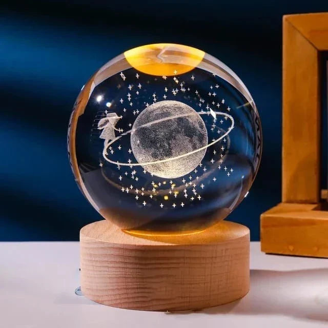 Luminária 3D de Cristal com LED Multicolor