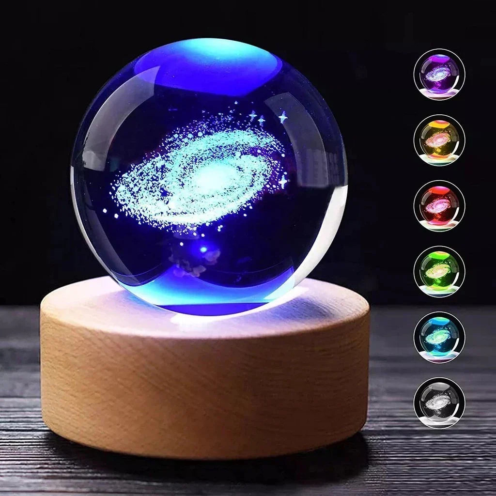 Luminária 3D de Cristal com LED Multicolor